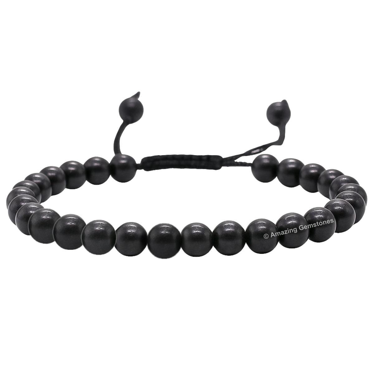 Amazing Gemstone Shungite Bracelet, Gifts For Men & Women - Protection Healing Crystal Bracelet - 6mm Gemstone Beaded Adjustable Bracelet, Pulseras Para Hombres Mujer Stocking Stuffers