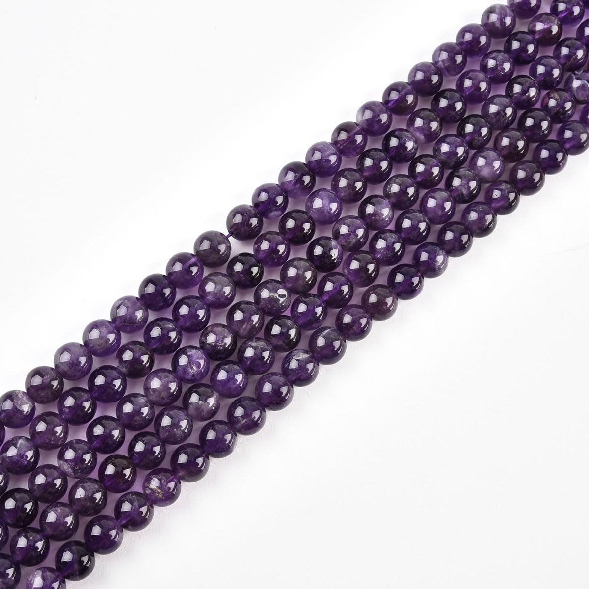 6mm Natural Amethyst Beads Round Gemstone Loose Beads for Jewelry Making (60-62pcs/strand)