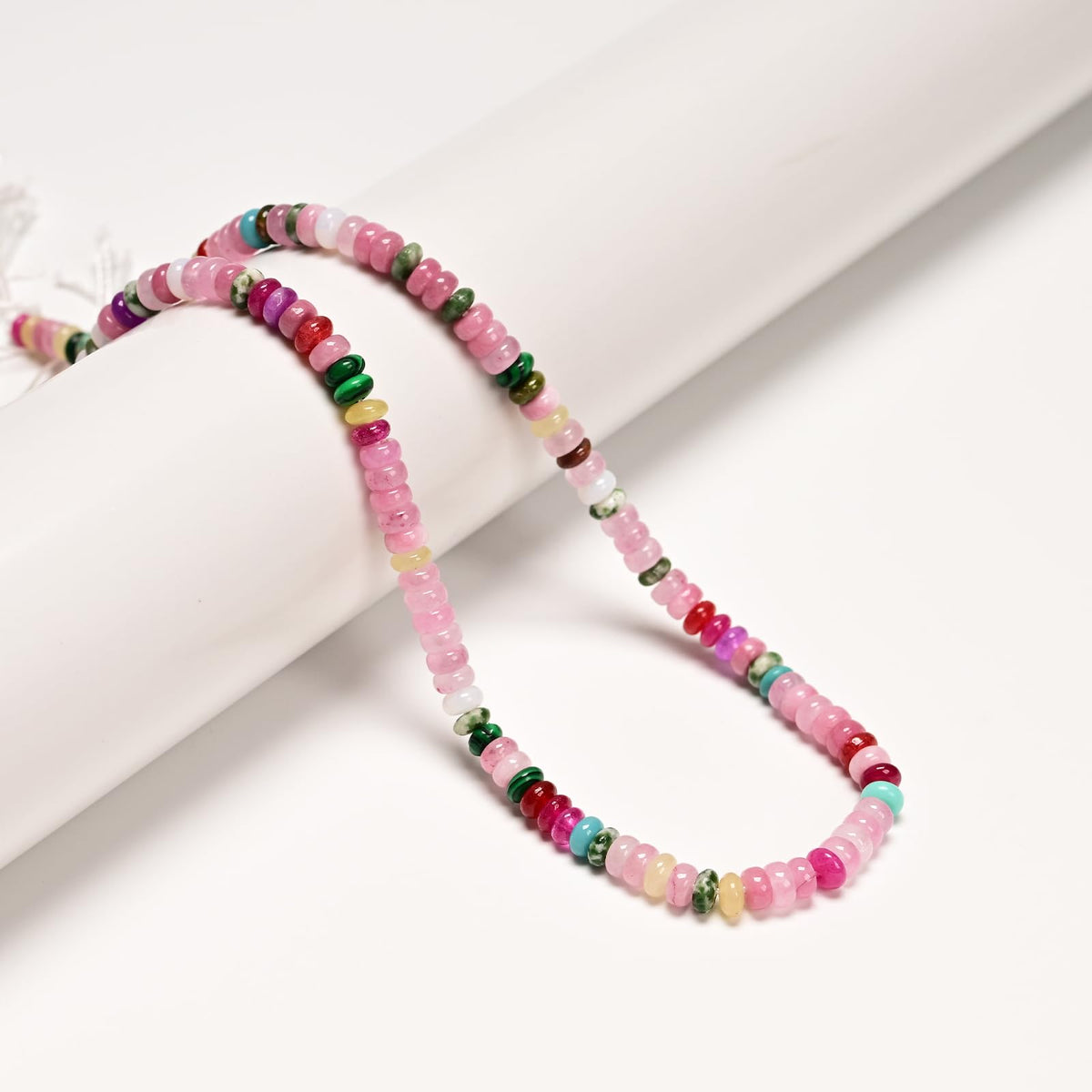 ICAI 2x4mm Natural Rondelle Beads – Loose Gemstone Spacers for DIY Jewelry Making (Pink Tones)