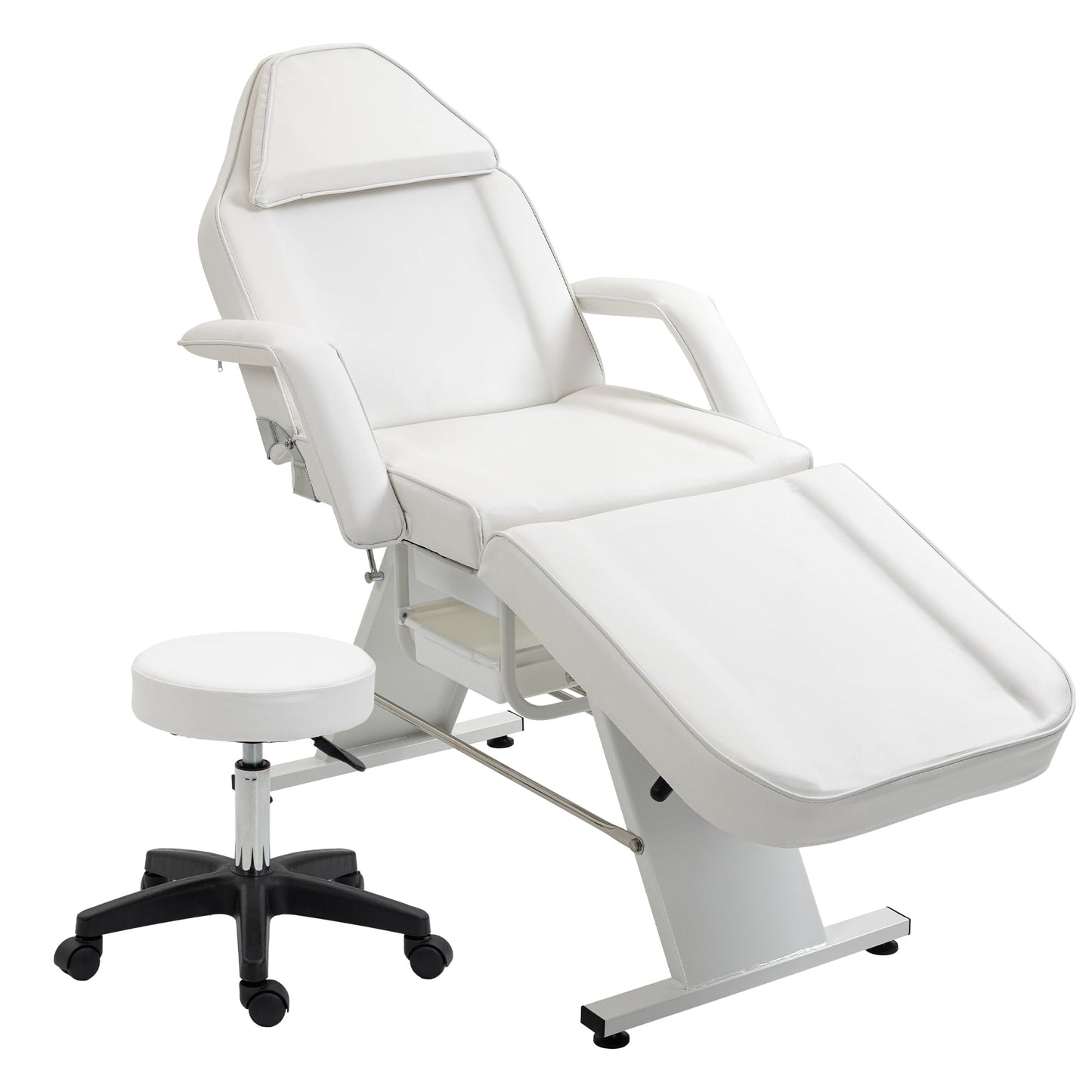 HeureuxBoBo Multi-Purpose 72 in 3-Section Massage Salon Tattoo Chair with Hydraulic Stool, Adjustable Facial Spa Bed, Beauty & Tattoo Equipment