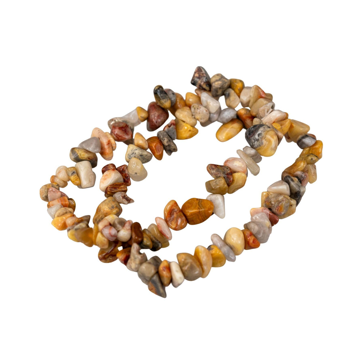 Natural Gemstone Bracelets, Chakra Crystal Healing Chip Stretch Bracelets, Gemstone Polished Irregular Crystals, Crystal Irregular Chips Beads Stretch Bracelets (Crazy Lace Agate)
