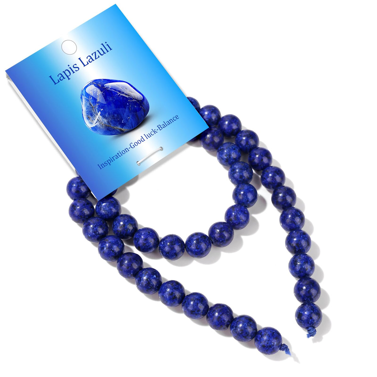 Risyfjew 50PCS 8mm Natural Lapis Lazuli Beads Gemstone Round Loose Beads for Jewelry Making Chakra Crystal Stone Beads for Bracelets Necklace Earrings Making Supplies (50pcs/Strand)