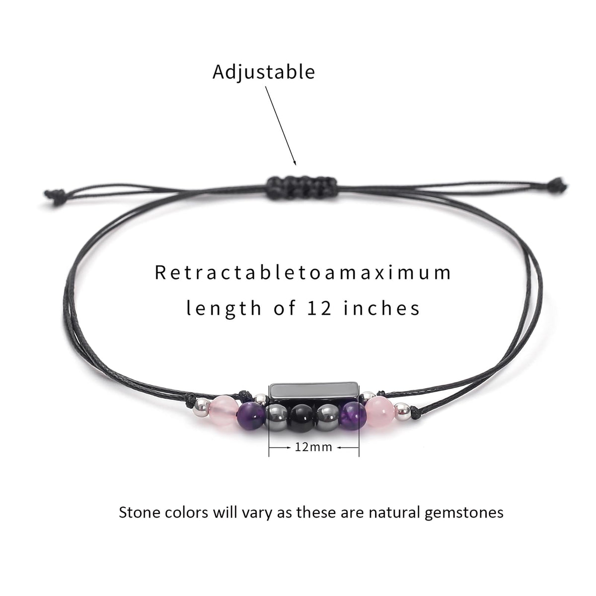 MTJAHPS Protection Bracelet, empath protection, black obsidian Crystals and Healing Stones Bracelet for Women ，Luck ，Anxiety and Stress Clam Bracelet (Empath Protection)