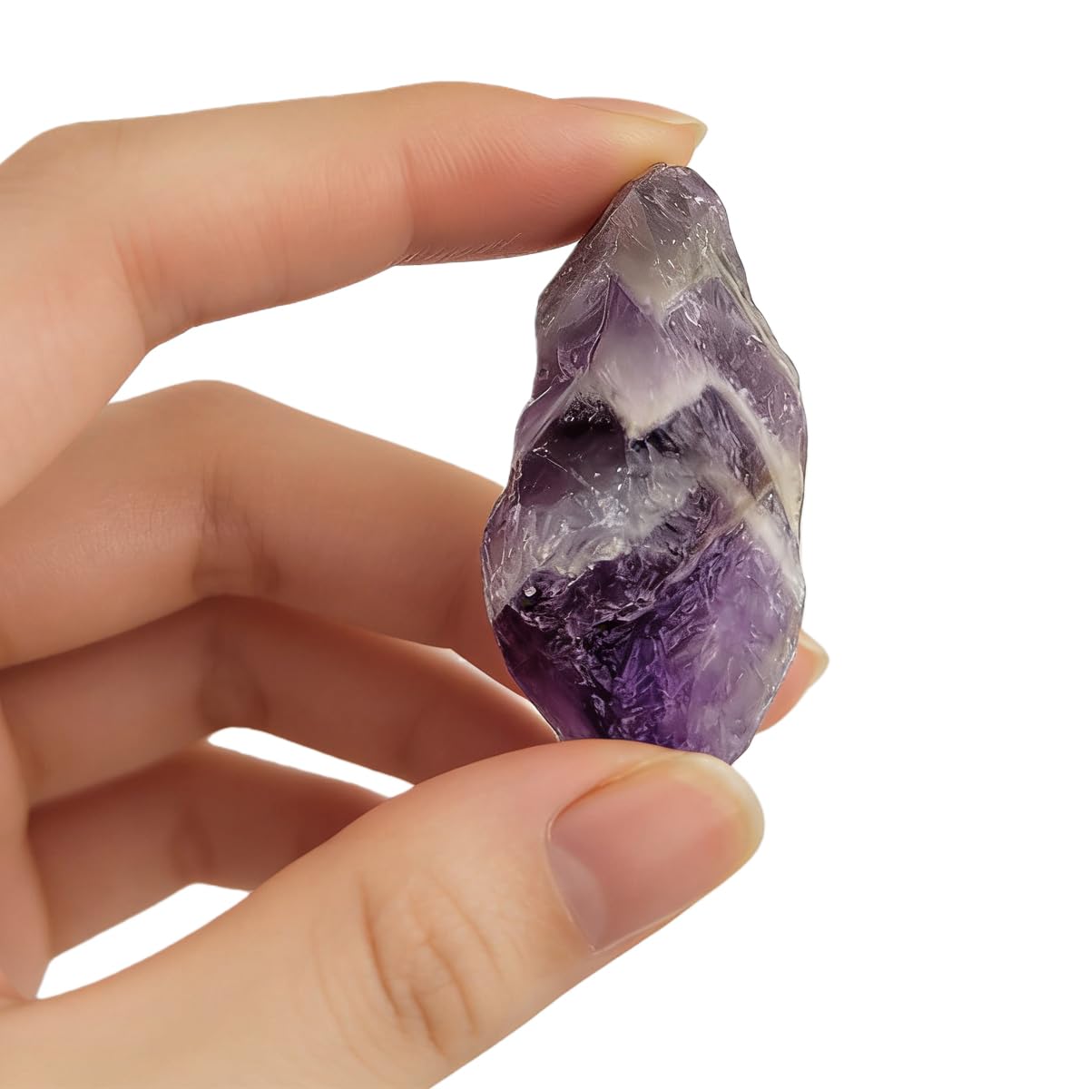 3-Pcs Amethyst Natural Raw Crystals 1''-2'' Rough Stones Rocks for Tumbling Polishing Cabbing Gemstones Crystals and Healing Stones for Wicca Reiki,Fountian Rocks for Decorations (Amethyst)