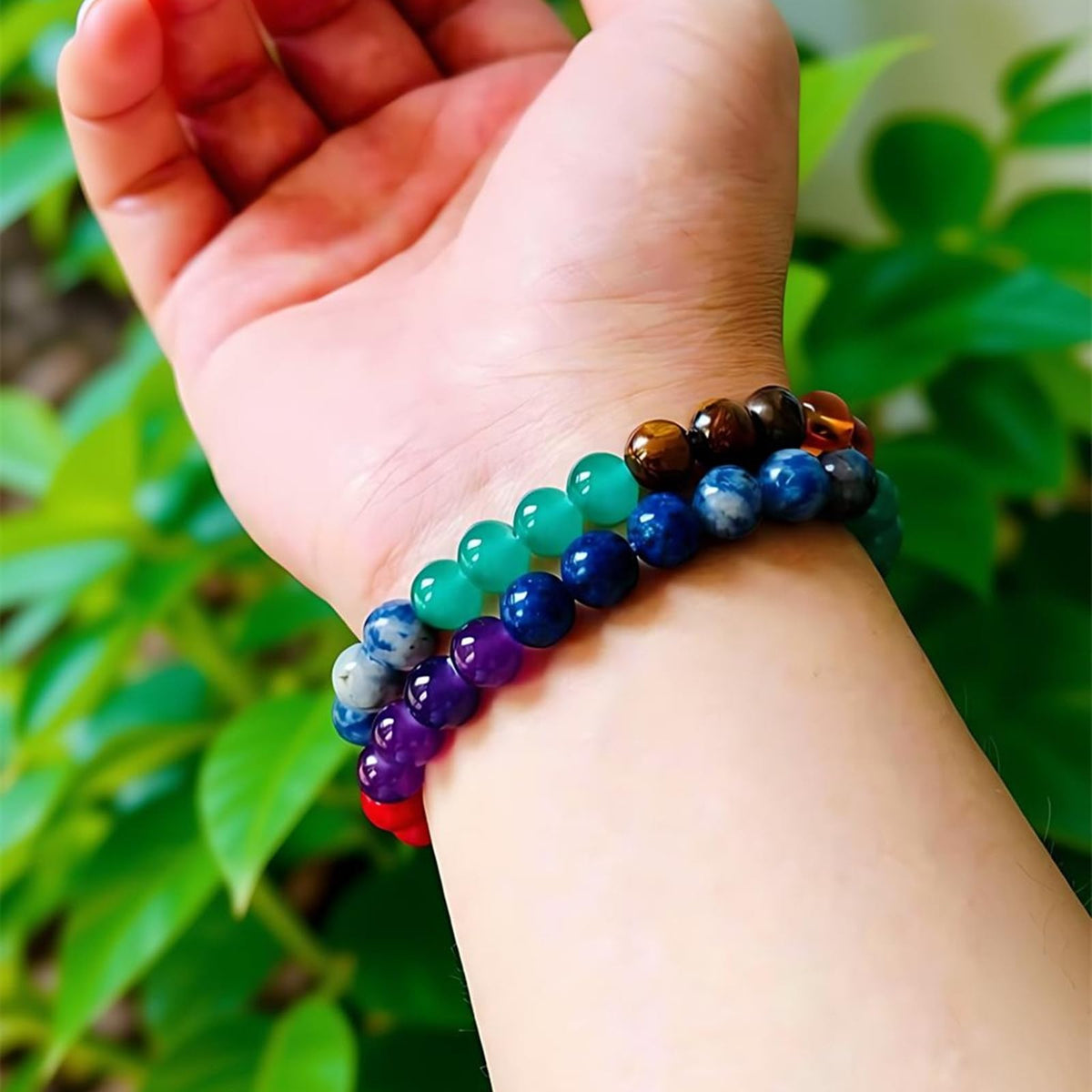 WEFRIN Evil Eye with Hematite Black Obsidian Tiger Eye Stone Triple Protection Bracelets for Men Women, Crystal Healing Stone Bracelet Bring Luck Prosperity and Happiness Jewelry (F-8mm(f))