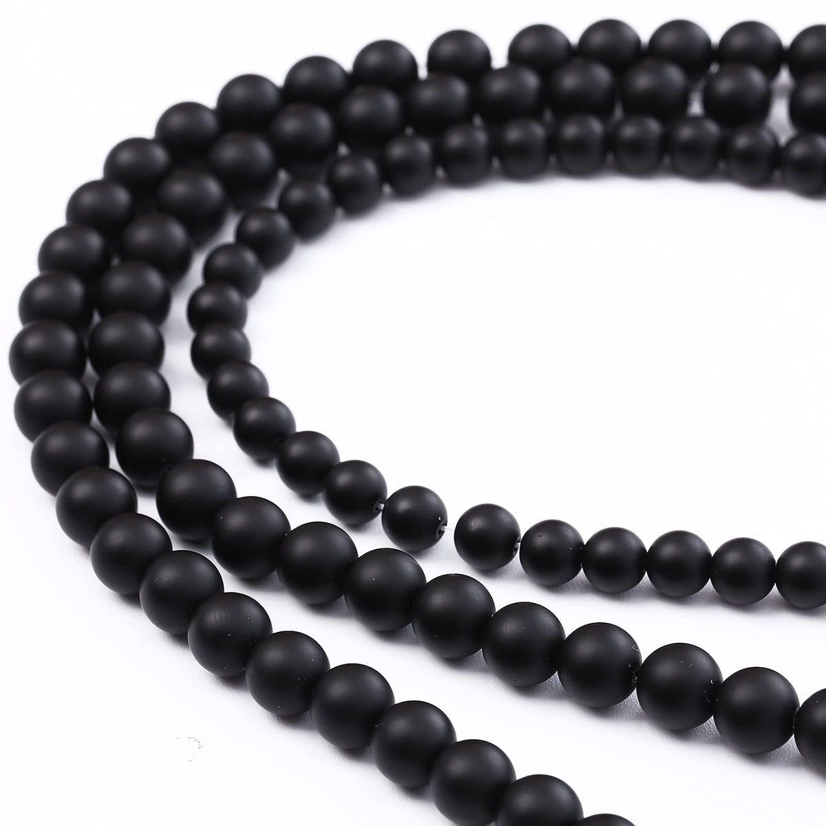 38PCS 10MM Natural Frosted Black Agate Stone Beads Round Loose Beads for Jwelry Making DIY Bracelet Necklace Accessory 15Inch