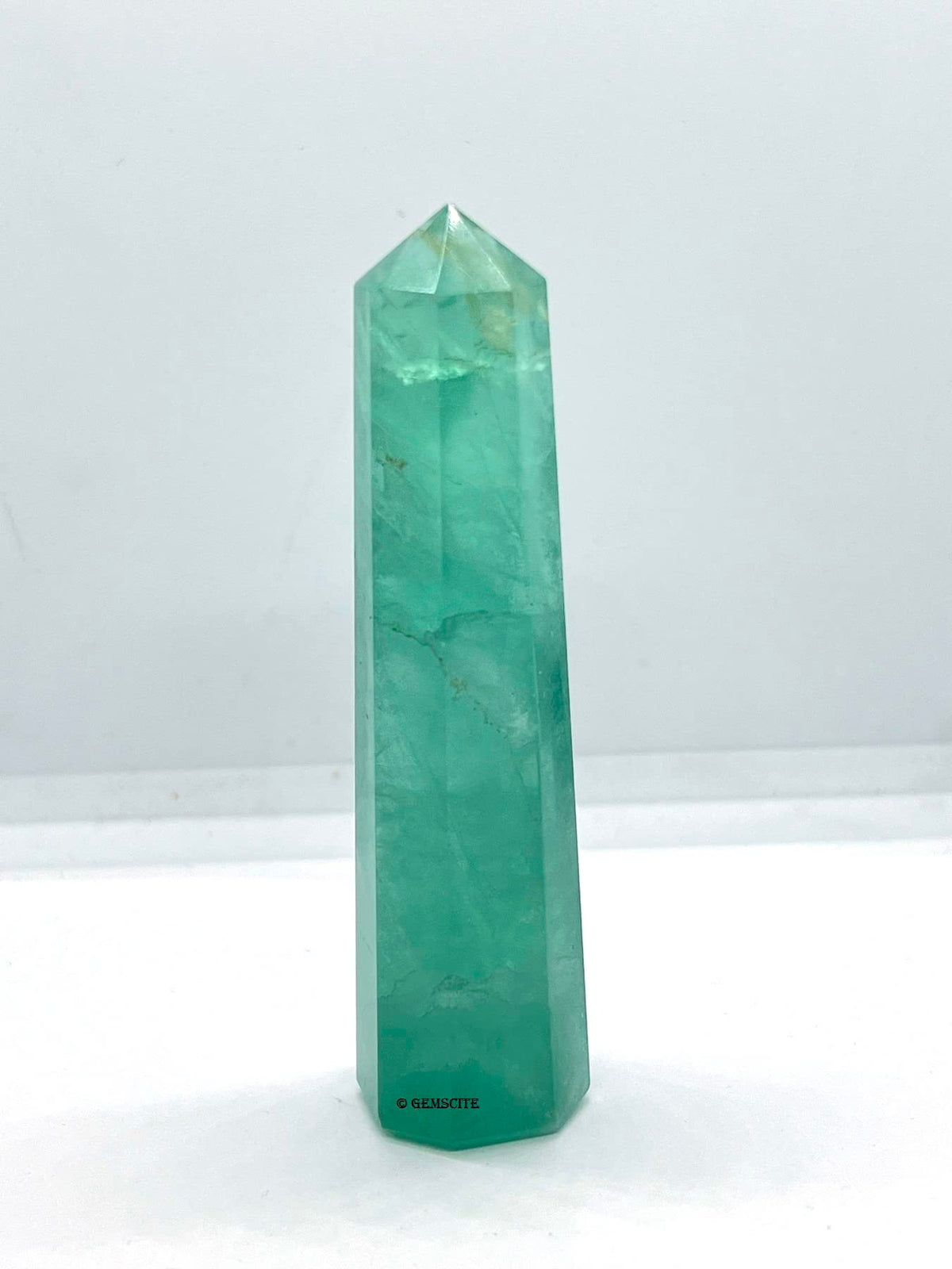 WholesaleGemShop 3 Inch (70 mm) Gemstones GREEN FLUORITE Obelisk Tower Jumbo Facet Aura Rock Crystal Natural Polished Earth Wand Spirit