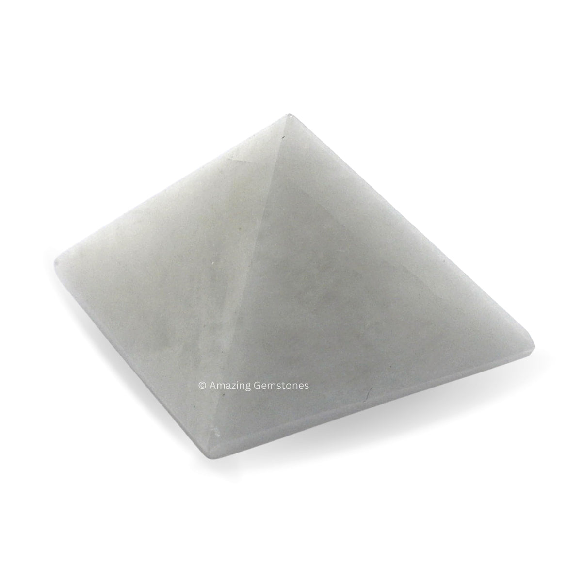 Amazing Gemstone Snow Quartz Crystal Pyramid with 9 Pyramid Plate Bottom - 1" Mini Pyramid Figurine of Natural Stone Pyramid for Meditation, Reiki, Chakra Balancing Vastu Pooja and Crystal Grids