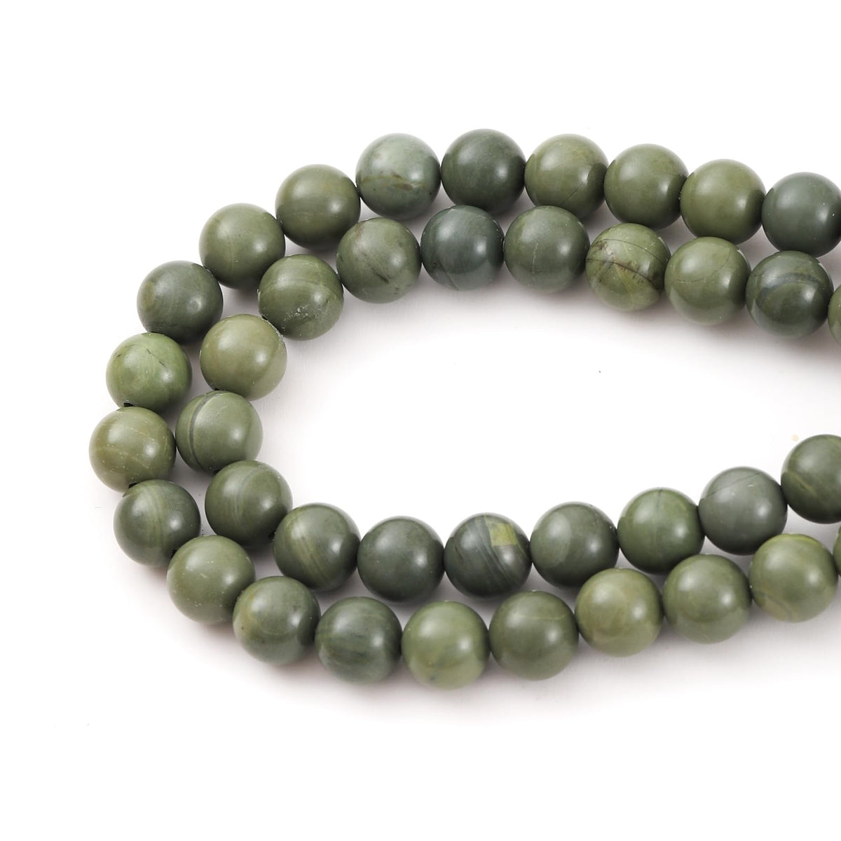 6mm 60pcs DIY Natural Green Tea Stone Beads Round Healing Crystal Gemstone Loose Beads for Jewelry Making Handmade Bracelet Necklace