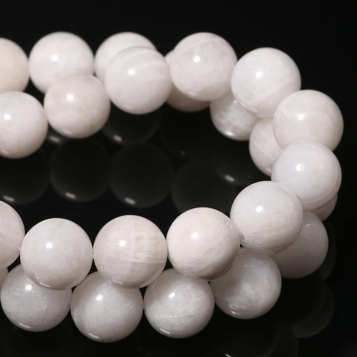 Songxi Beads 10mm Natural Moonstone Round Stone Beads for Jewelry Making 15inch Gemstone Beads for Bracelet Jewelry Making, Bracelet Making Mothers Day Gifts for Women