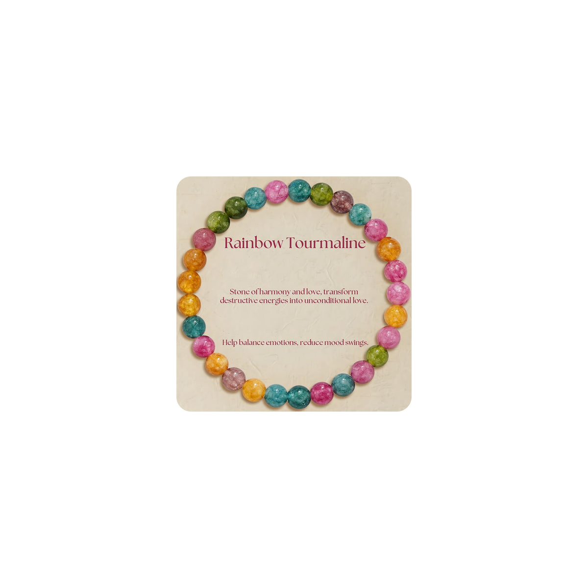 Treasure Bender Protection Bracelet for Women Men, Balance Emotions Healing Crystals Stones Bracelets Anxiety Relief Birthday Gift for Friends Women Men (Rainbow Tourmaline)