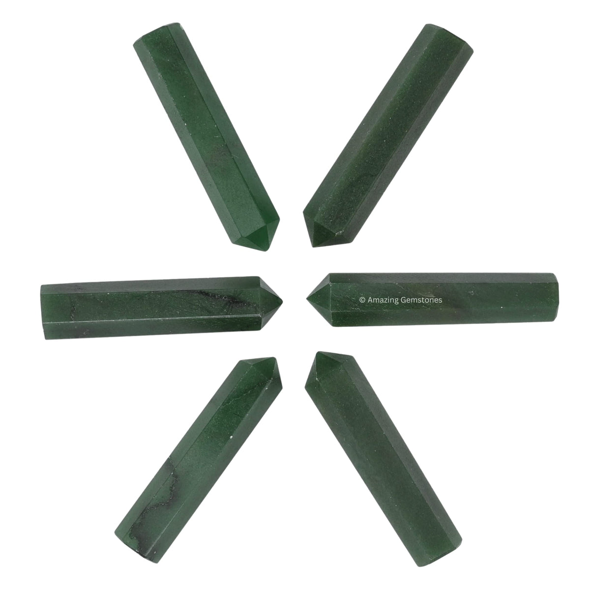 Amazing Gemstone Green Aventurine (Dark) Crystal Points Bulk Healing Crystals - Pack of 3 Single Terminated Healing Wand Point Bulk Crystals for Crafts, Crystal Grid, DIY Work - Premium Crystals