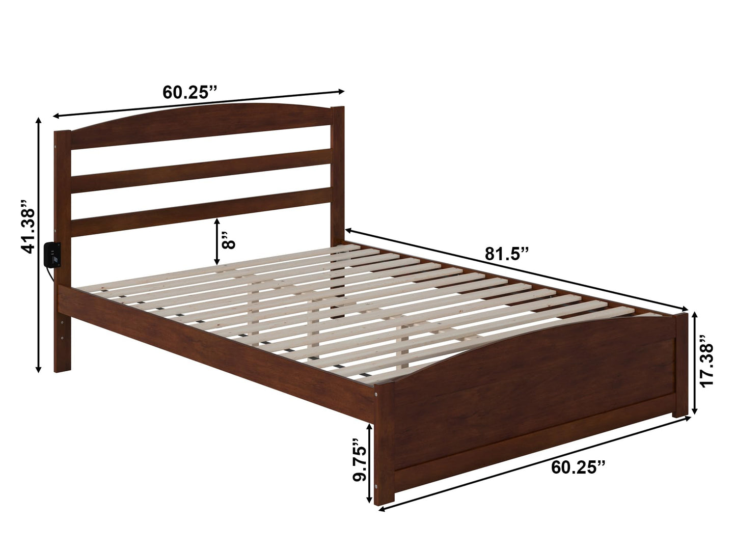 AFI, Warren Queen Platform Bed with Matching Footboard, Walnut