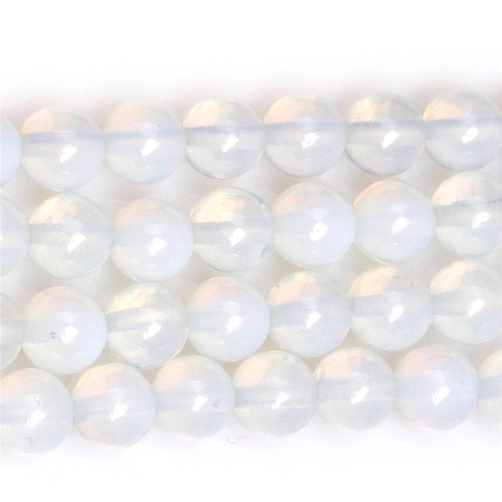 6mm White Opalite Beads Round Gemstone Loose Beads for Jewelry Making 15"(60-62pcs/strand)