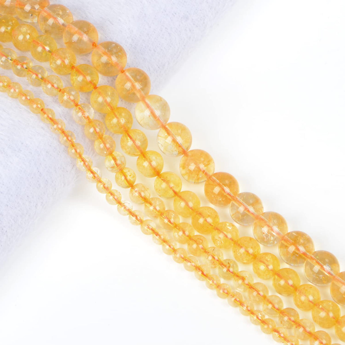 AD Beads Natural Gemstone Round Loose Beads 15" for Bracelet Necklace Earrings Jwelery Making Crafts DIY (10mm, Citrine Crystal)