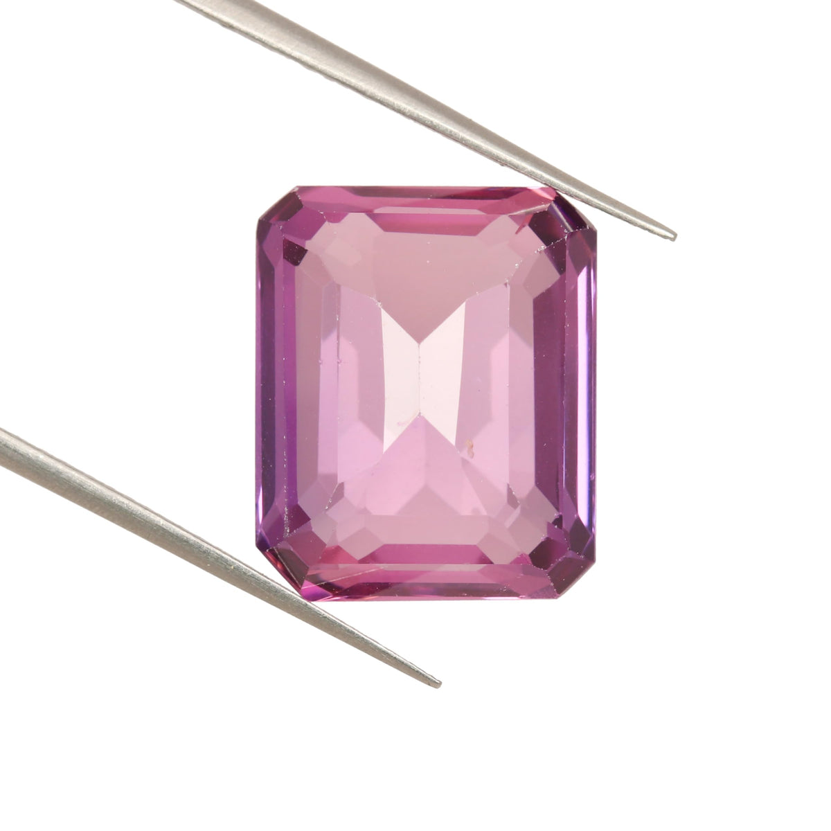 REAL-GEMS 14.4 Carat Natural Kunzite Emerald Shape Loose Gemstone for Jewelry Making