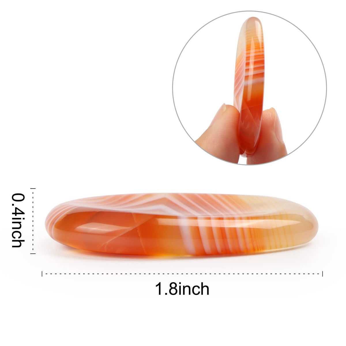 Artistone Red Carnelian Agate Crystal Thumb Worry Stone Hand Carved Healing Crystal Pocket Stone for Anxiety, Stress Relief, Meditation Reiki, Teardrop Shaped