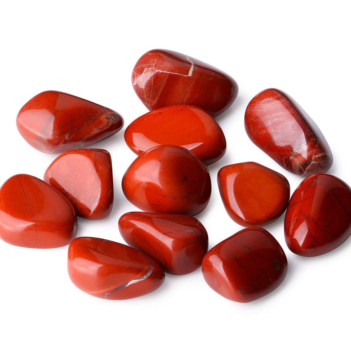 DUQGUHO Red Jasper Healing Crystals Stones Set Natural Tumbled Polished Irregular Pebble Stones Fish Tank Rocks 0.45 lbs