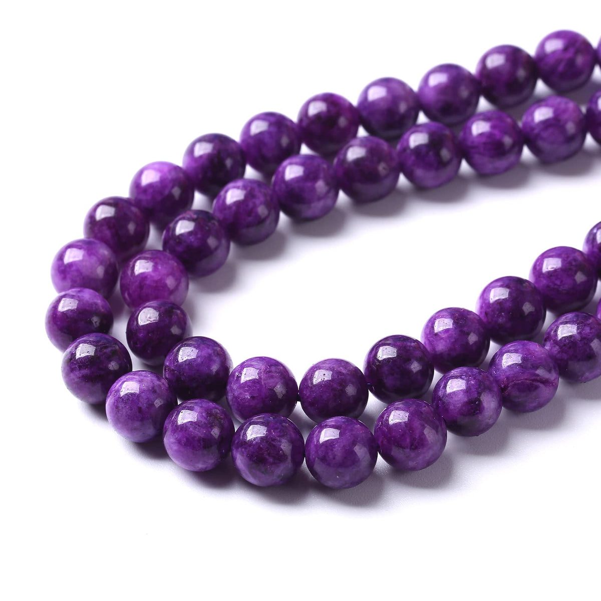 10mm 36pcs Natural Purple Lepidolite Jade Stone Beads for Jewelry Making DIY Bracelet Necklace Accessories Crystal Energy Healing Power Stone Beads (Charoite Jade, 10mm)