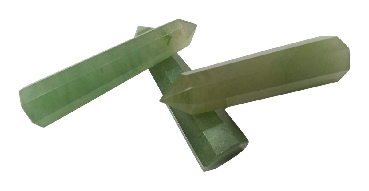WholesaleGemShop 3 Inch Green Aventurine Gemstones Obelisk Tower Jumbo Facet Aura Rock Crystal Natural Polished Earth Wand Spirit