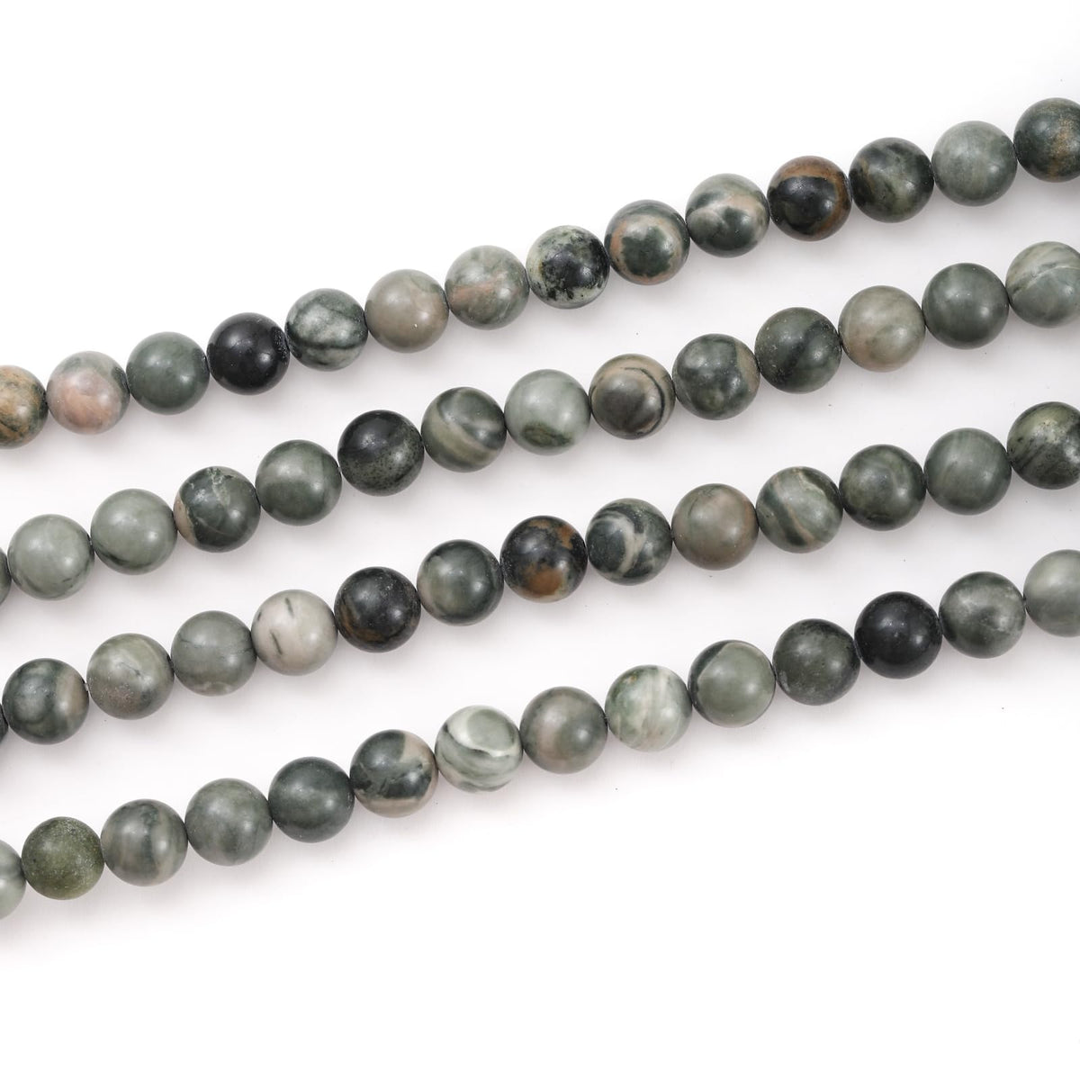 8mm 45pcs DIY Natural Sinkiang Jade Stone Beads Round Healing Crystal Gemstone Loose Beads for Jewelry Making Handmade Bracelet Necklace