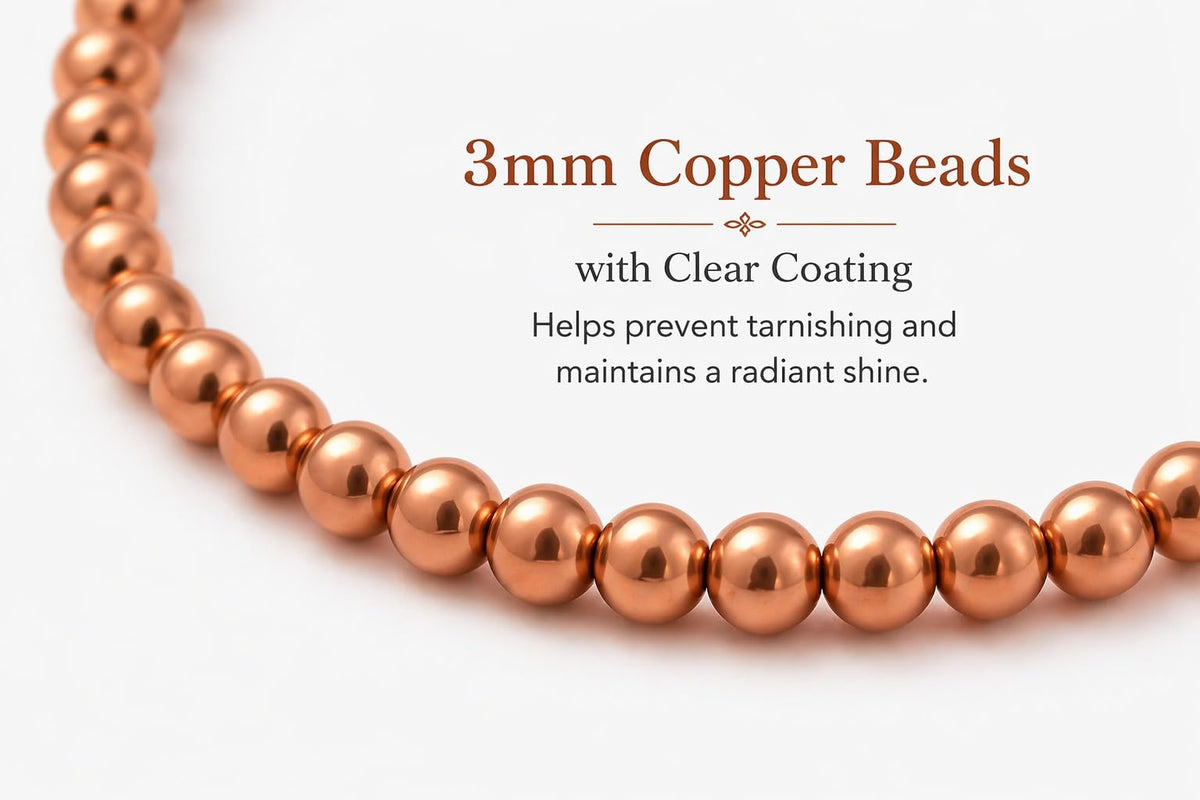 The Blue Yogi Unakite & Natural Copper Bead Bracelet for Men & Women – Healing Crystal Energy Bracelet for Protection & Positivity