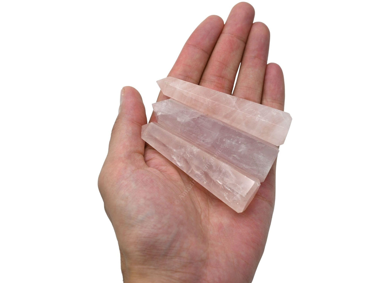 Amazing Gemstone Rose Quartz Crystal Towers - Natural Healing Crystal Point Obelisk for Reiki Healing and Crystal Grid (3" to 4" INCH)