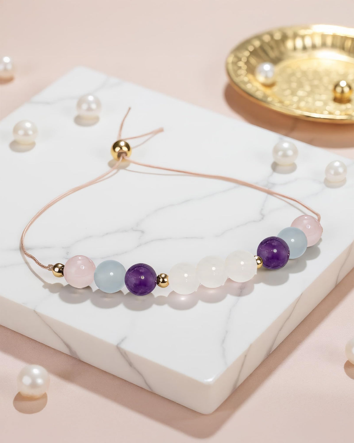 SFPJTL Moonstone Bracelets, Natural Life, Manifestation Gifts, Protection Gift, Positive Energy, Manifest Positivity, Happiness Bracelet Gift for Her