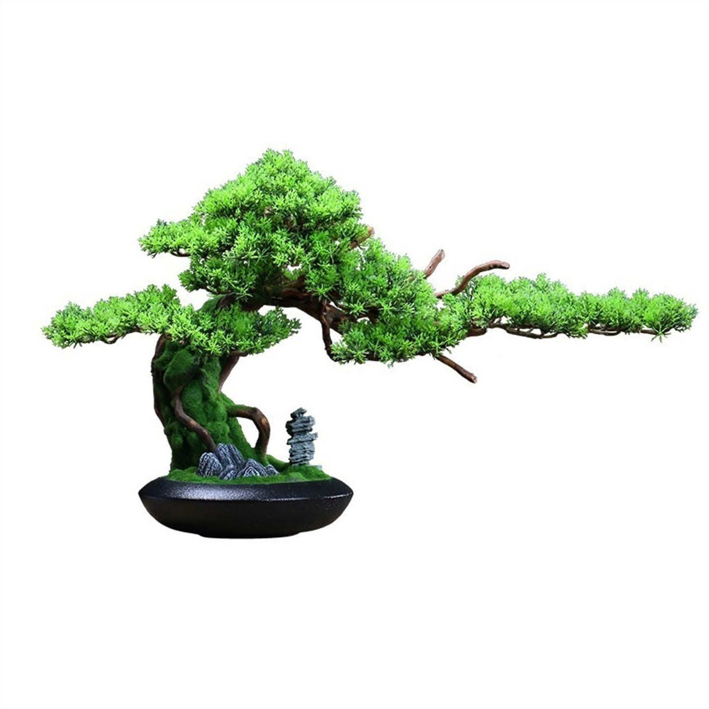 XJOYSL7921 Artificial Bonsai Chinese Light Luxury Simulation Tree Office Landscaping Hotel Wood Root Carving Ornaments Entrance Cabinet Decorations for Home Office