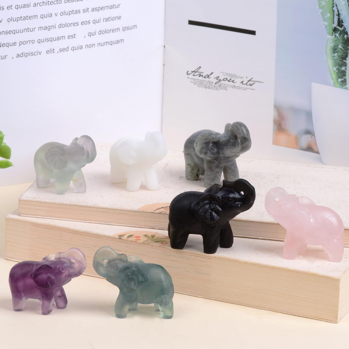Ytbeoxk 2.1 Inch Black Obsidian Elephant Crystals Decor, Healing Crystal Cute Figurines, Black Elephant Gemstones Decorations Statue, Lucky Reiki Stones in Home Office Meditation Gift for Women Men
