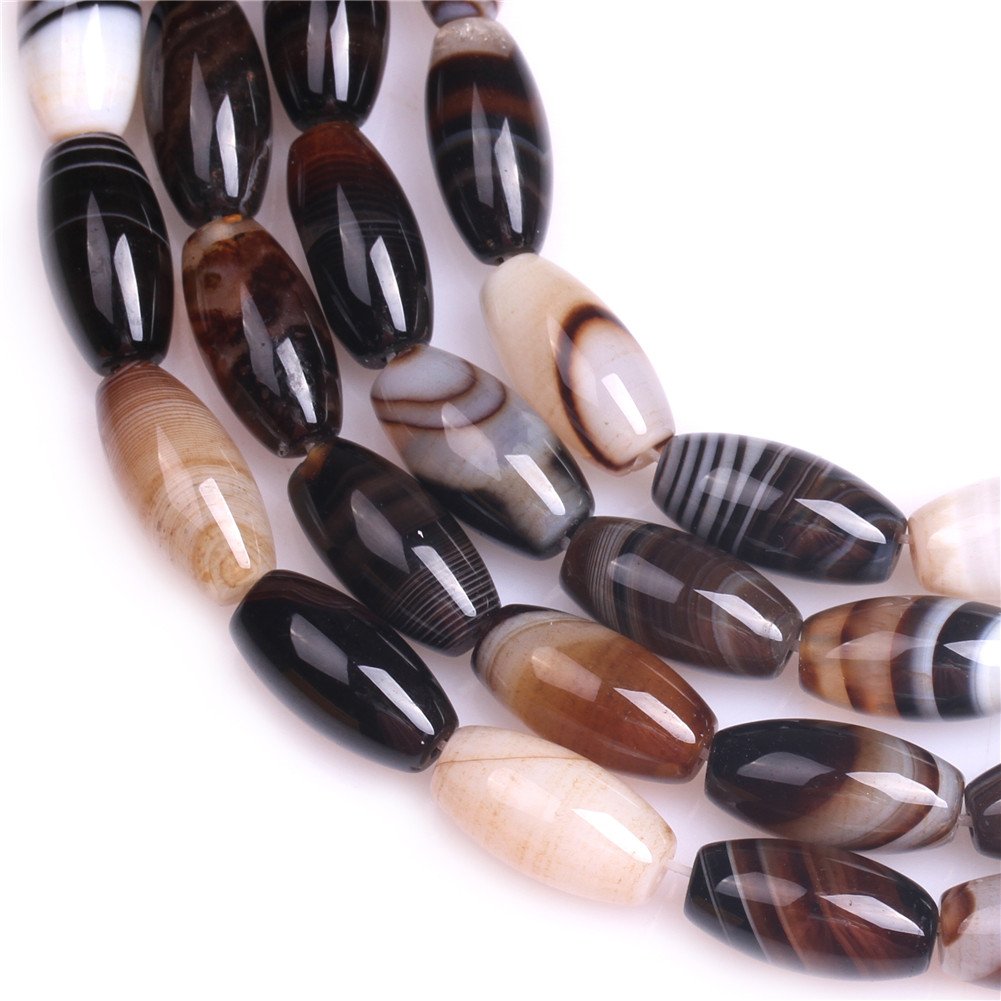 Botswana Agate Beads for Jewelry Making Natural Gemstone Semi Precious 8x16mm Oval Rice 15" JOE FOREMAN