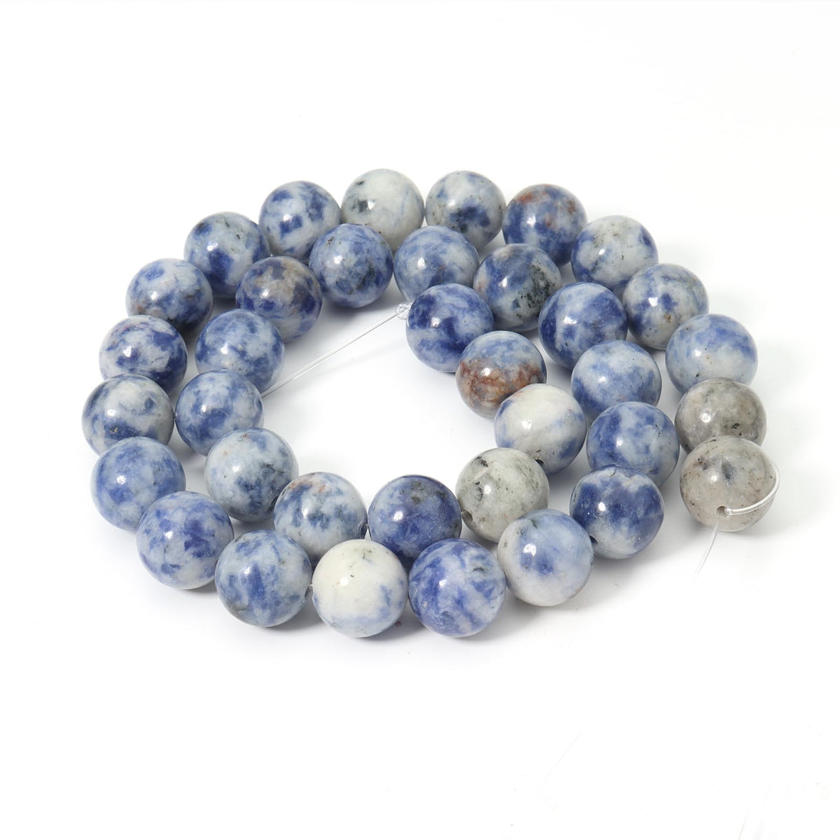 Siomia 45pcs 8mm Natural New Blue Sodalite Gemstone Beads Energy Healing Crystal Round Loose Stone Beads for Jewelry Making, DIY Bracelets Necklaces
