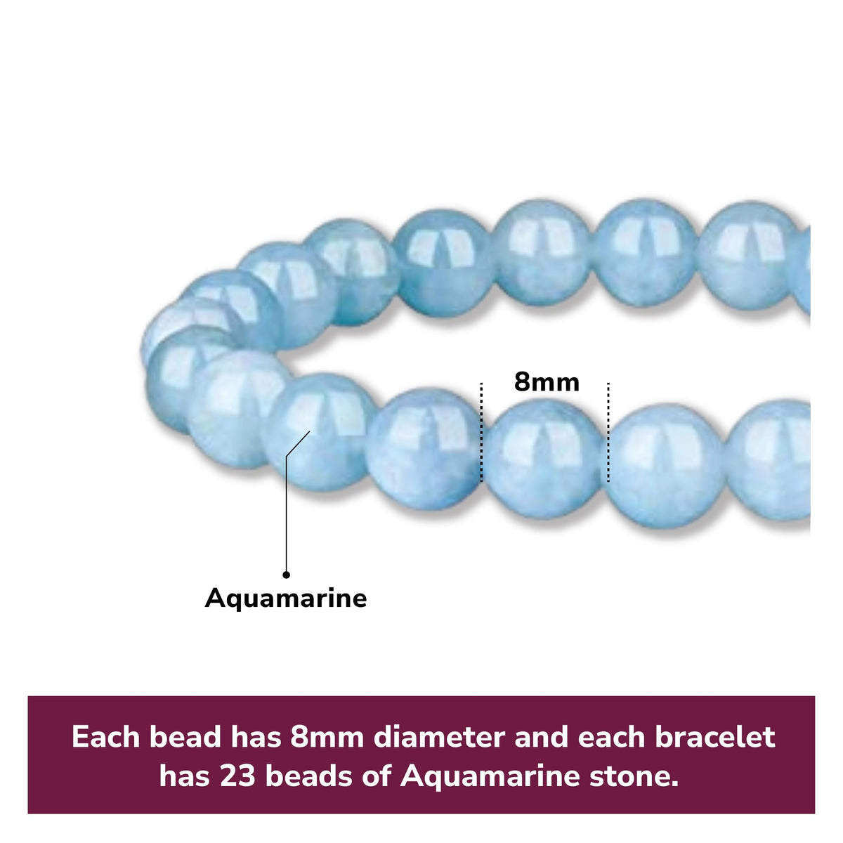 Crystal Vibe Natural Aquamarine Bracelet - Bring Positive Energy - Healing Stone Aquamarine Crystal Bracelet for Everlasting Joy