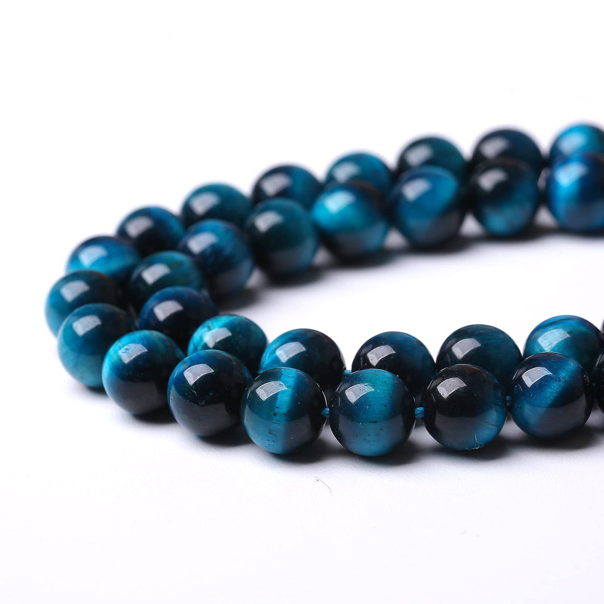 Blue Tiger Eye Gemstone Loose Beads Natural Round Loose Stone Beads for Jewelry Making DIY Bracelet Necklace Earrings 6mm 61-63pcs 1 Strand 15" (Blue Tiger Eye, 6mm)