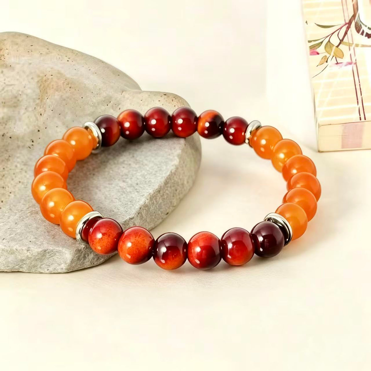 Adjustable Crystal Money Bracelets for Women Aventurine & Tiger-Eye Stone Beaded Bracelet Wealth Attraction Feng Shui Good Luck Elastic Bracelets Natural Healing Protection Jade Spiritual Jewelry (Wealth-Red)