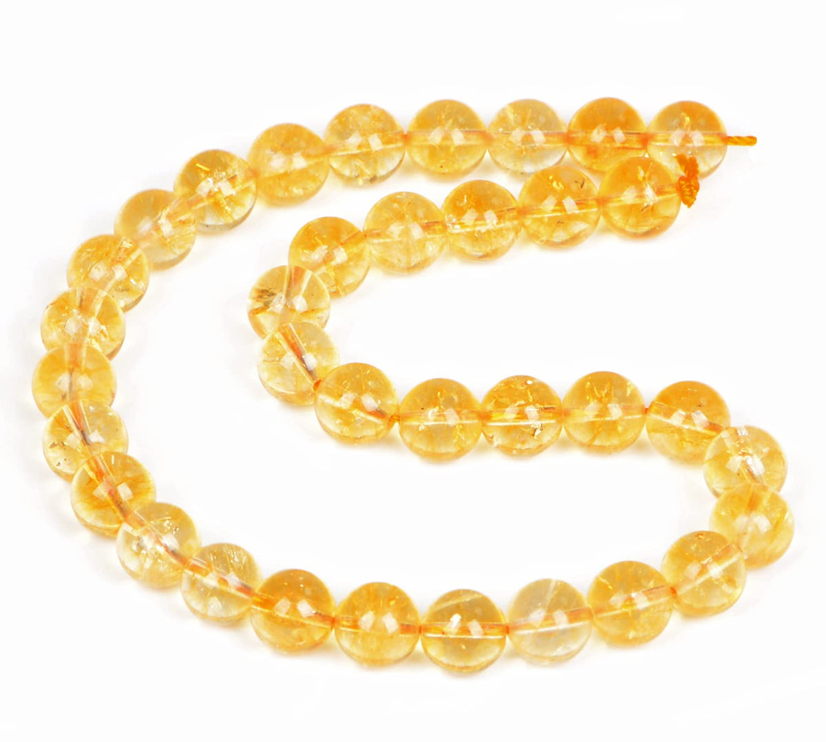 AD Beads Natural Gemstone Round Loose Beads 15" for Bracelet Necklace Earrings Jwelery Making Crafts DIY (10mm, Citrine Crystal)