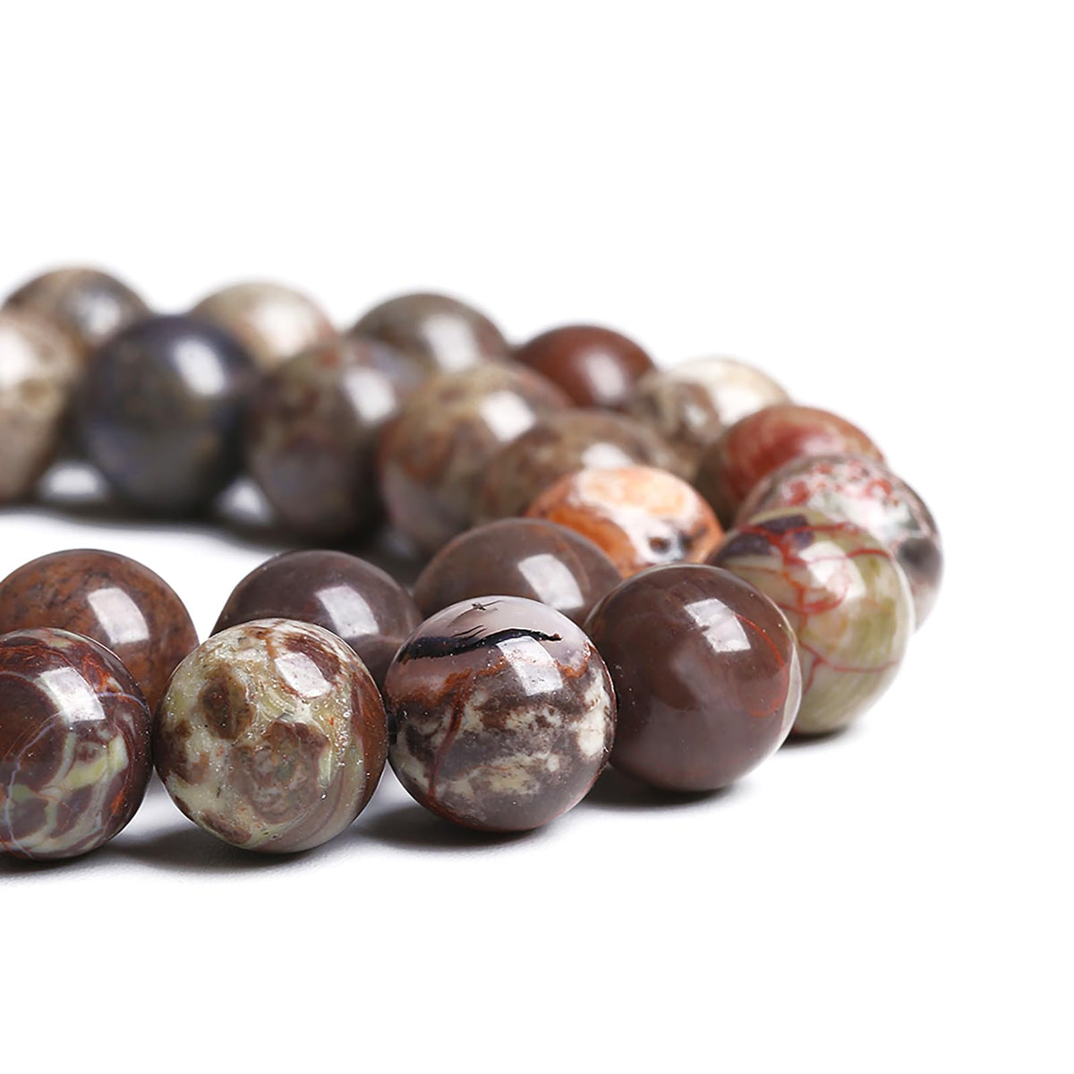 6MM 59PCS Natural Stone Flower Agate Spacer Loose Beads for Jewelry Making DIY Bracelet