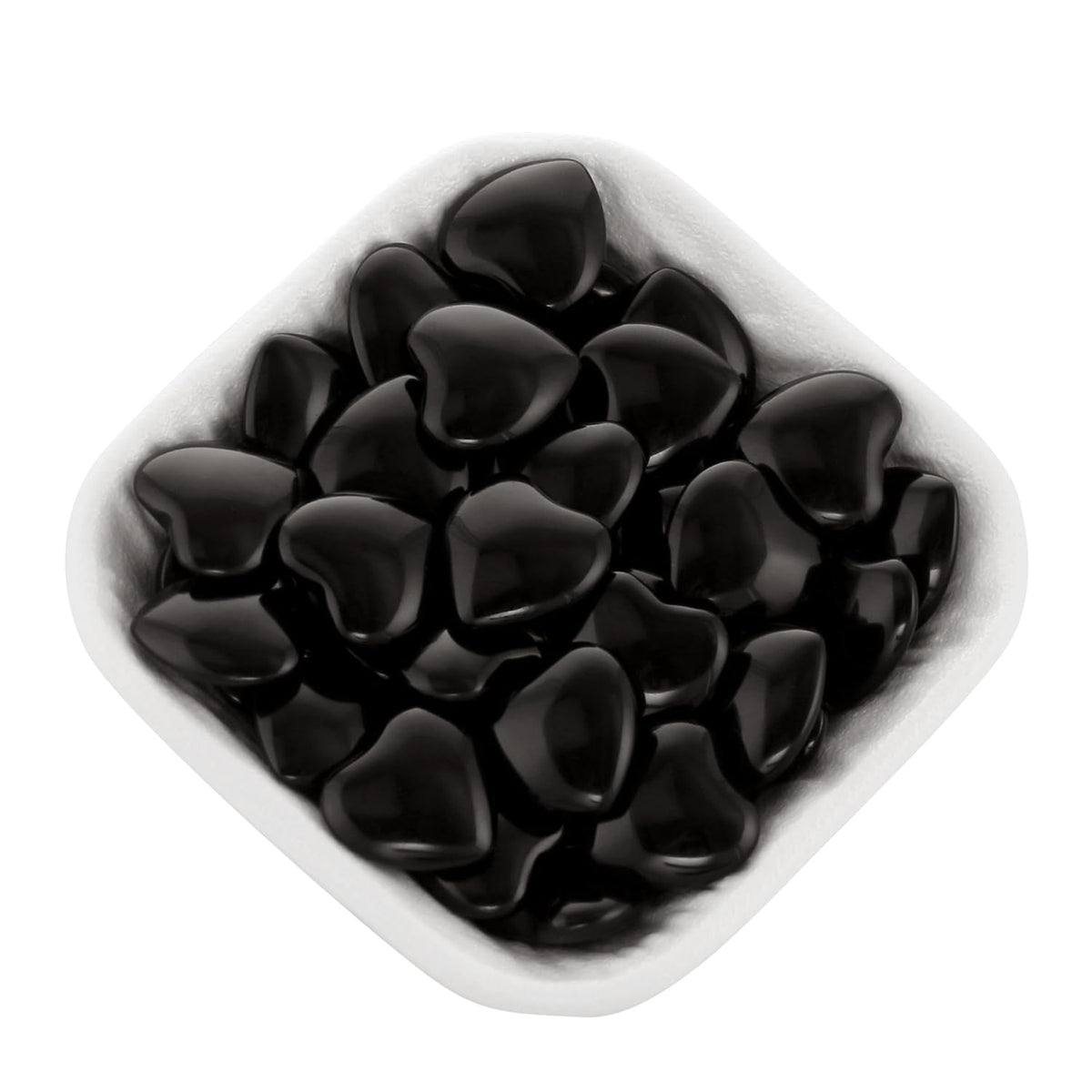 Namzi 20 Packs of Tumbled Polished Natural Black Obsidian Crystals Heart Stones, Crystals and Healing Stones Quartz Bulk for Wicca, Reiki, Healing Energy, Chakra Stones, Witchcraft Supplies