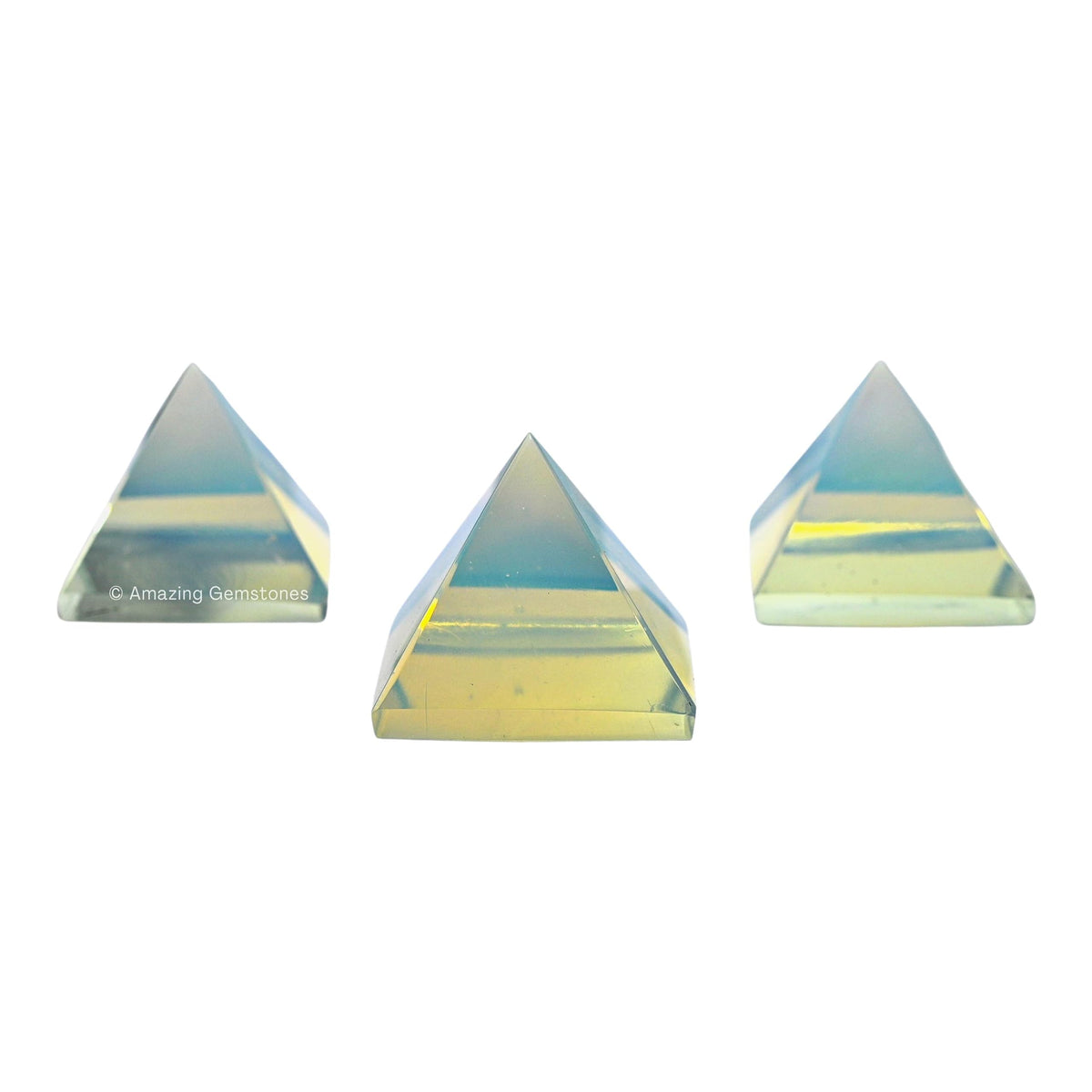 Amazing Gemstone Opalite Pyramid Crystal Healing Stones - 1.5" Great Pyramid Figurine of Stone Pyramid for Meditation, Reiki, Chakra Balancing and Crystal Pyramids Grid