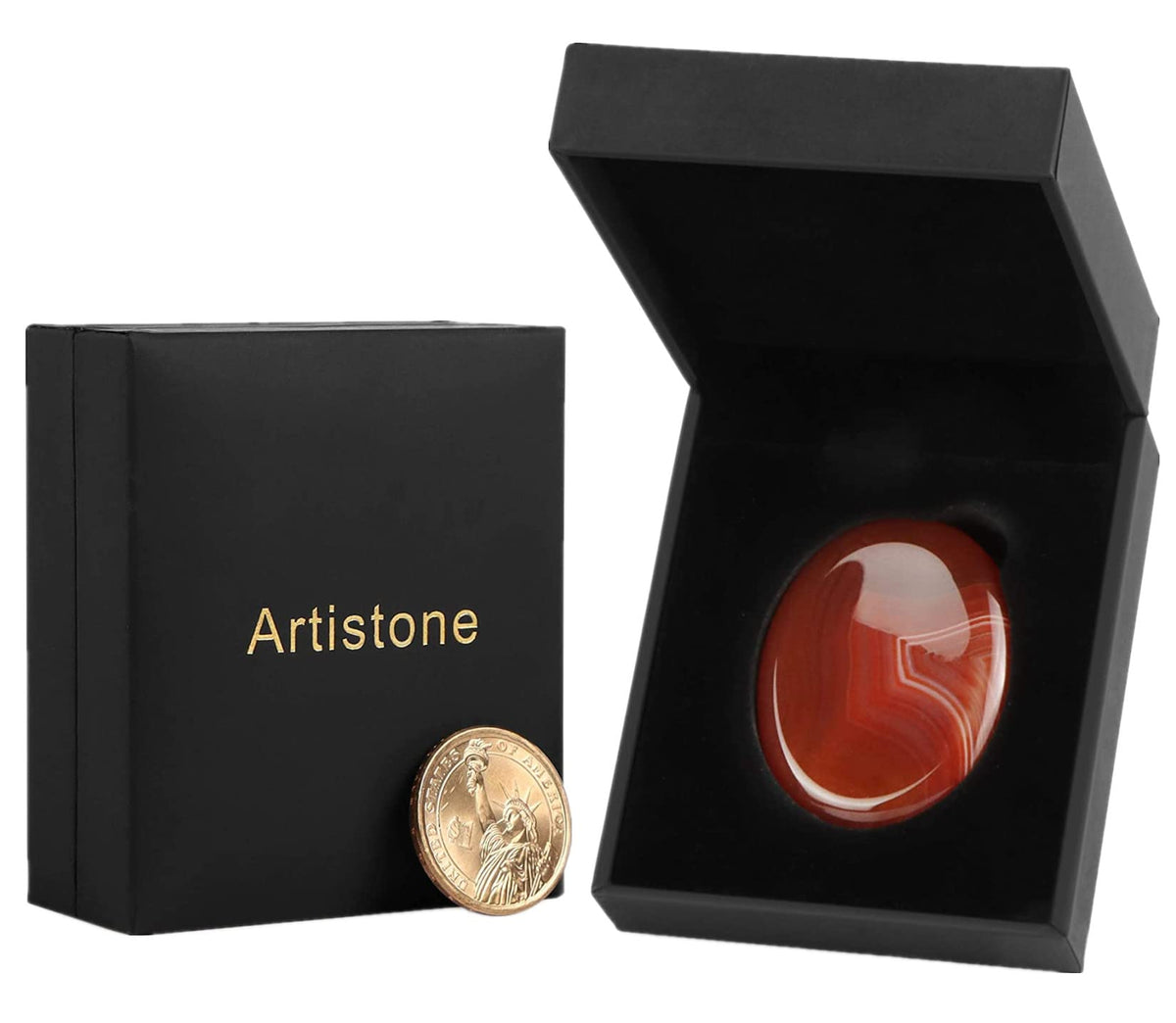 Artistone Thumb Worry Stones Chakra Healing Crystal 2.0 Inch Hand Carved Pocket Palm Stones for Anxiety Stress Relief Meditation Spiritual Protective