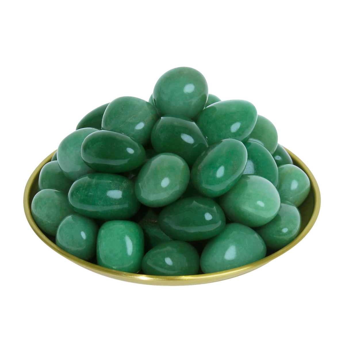 Namzi Brazilian Tumbled Polished Natural Green Aventurine Crystals, Crystals and Healing Stones Quartz Bulk for Wicca, Reiki, Healing Energy, Chakra Stones, Witchcraft Supplies(10 Pcs)
