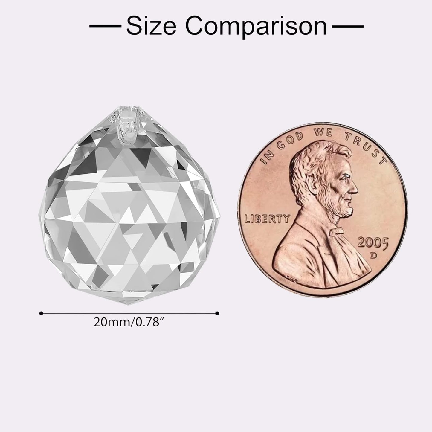 MerryNine Crystal Sun Catcher, 20pcs 0.8"/20mm Crystal Suncatcher Prism for Windows Hanging, Prisms Beads Ball Pendants Rainbow Maker for Fengshui, Home Room Decor, Indoor Windows