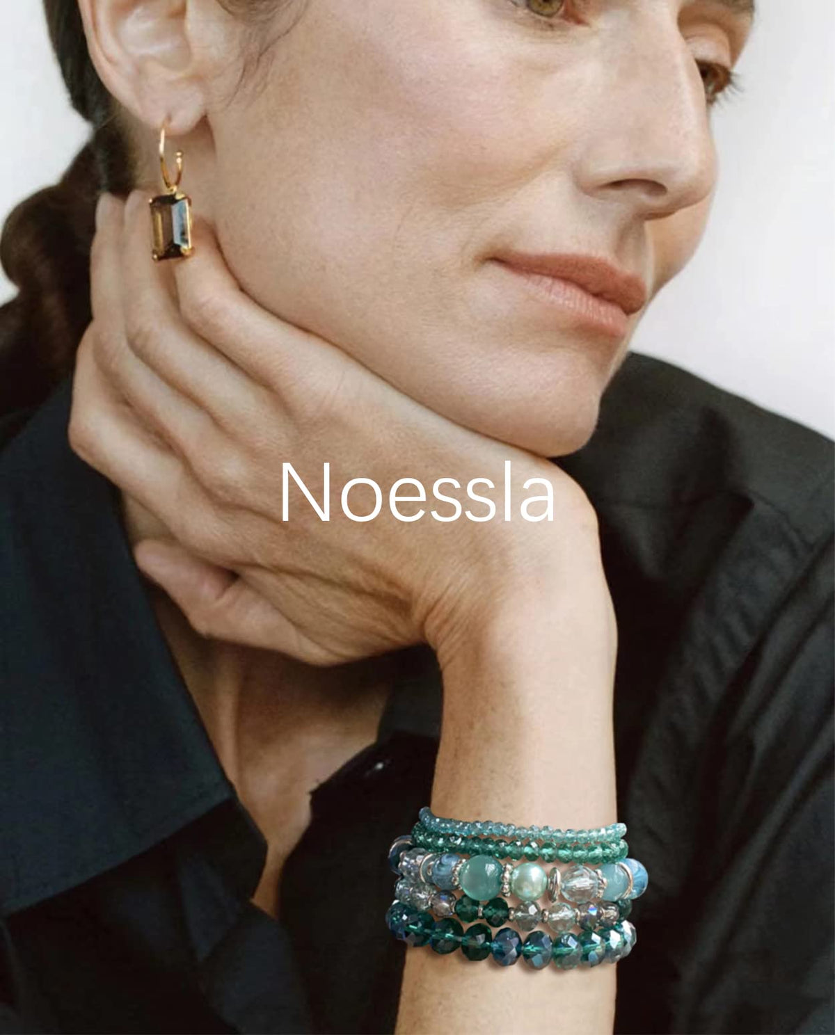 Noessla Beaded Boho Stretch Bracelet Colorful Stackable Crystal Beads Bracelets Trendy Costume Jewelry Mothers Day Gifts for Women(21-Sea green)