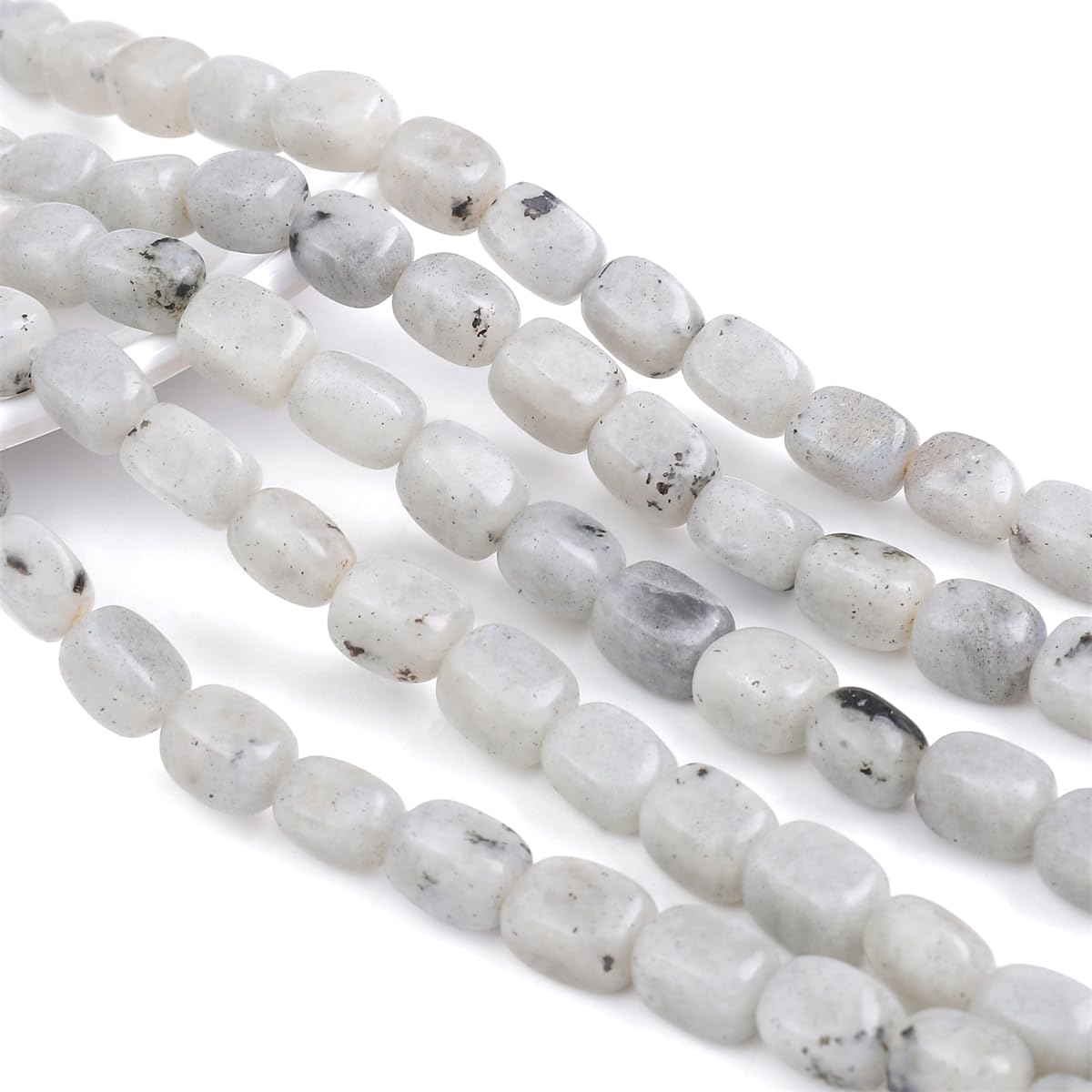 BEADIA Natural Spectrolite Cuboid Stone Loose Semi Gemstone Beads for Jewelry Making 8mmx12mm 38cm/Strand