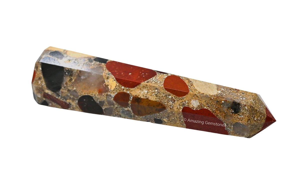 Amazing Gemstone Spotted Jasper Crystal Towers - Natural Healing Crystal Point Obelisk for Reiki Healing and Crystal Grid (3" to 4" INCH)