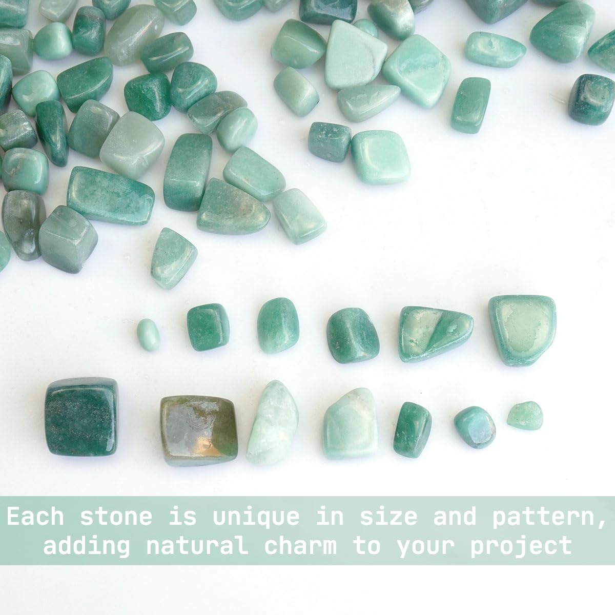 XMHOME 3 Pounds Green Aventurine Tumbled Stones - Polished Green Crystals for Vase Filler, Luck, and Decoration
