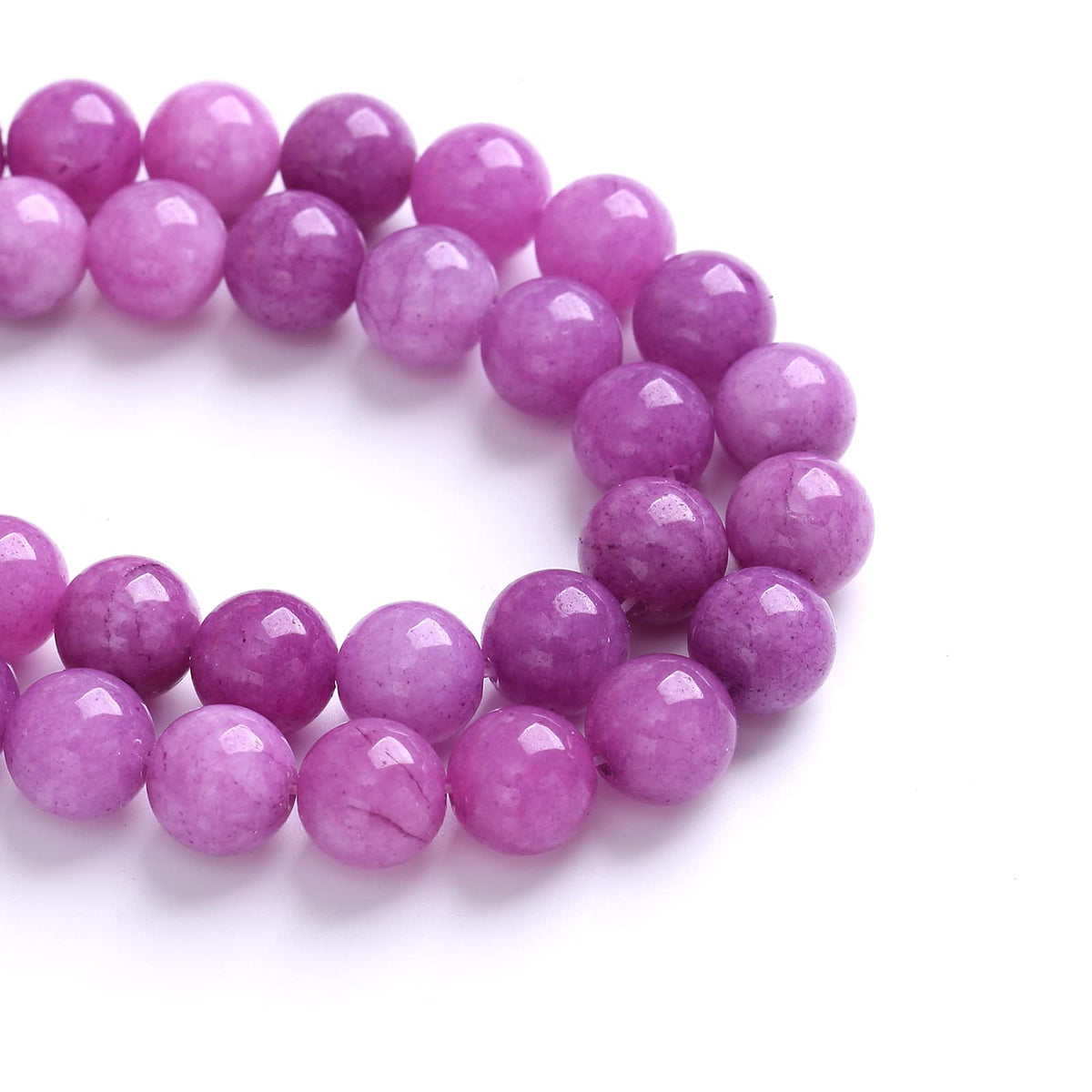 10MM 38PCS Purple Lepidolite Mica Stone Loose Beads for Jewelry Making DIY Bracelet Necklace