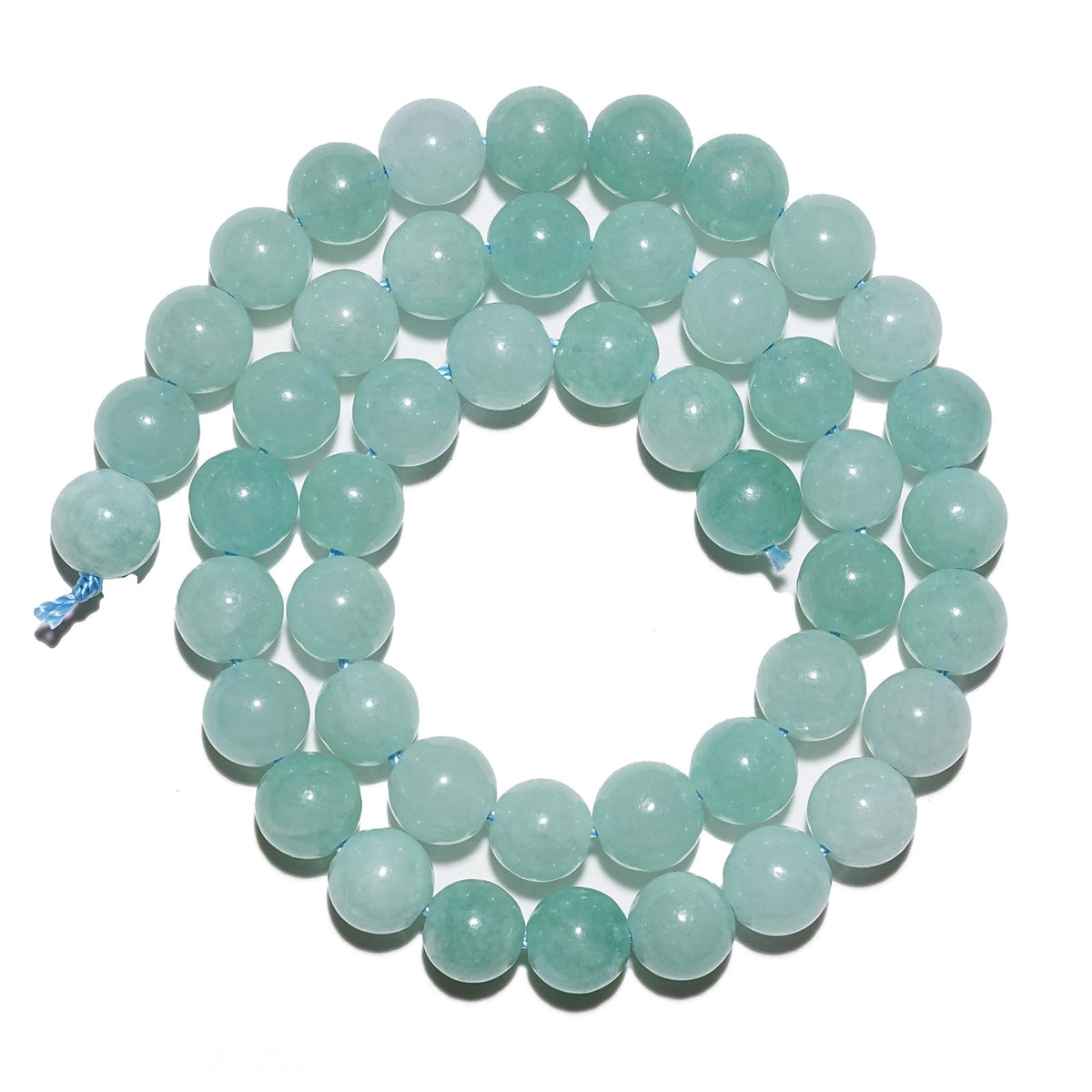 8mm Natural Cyan Angelite Gemstone Beads Polished Round Smooth Stone Beads for Bracelets Jewelry Making 15inch Loose Beads