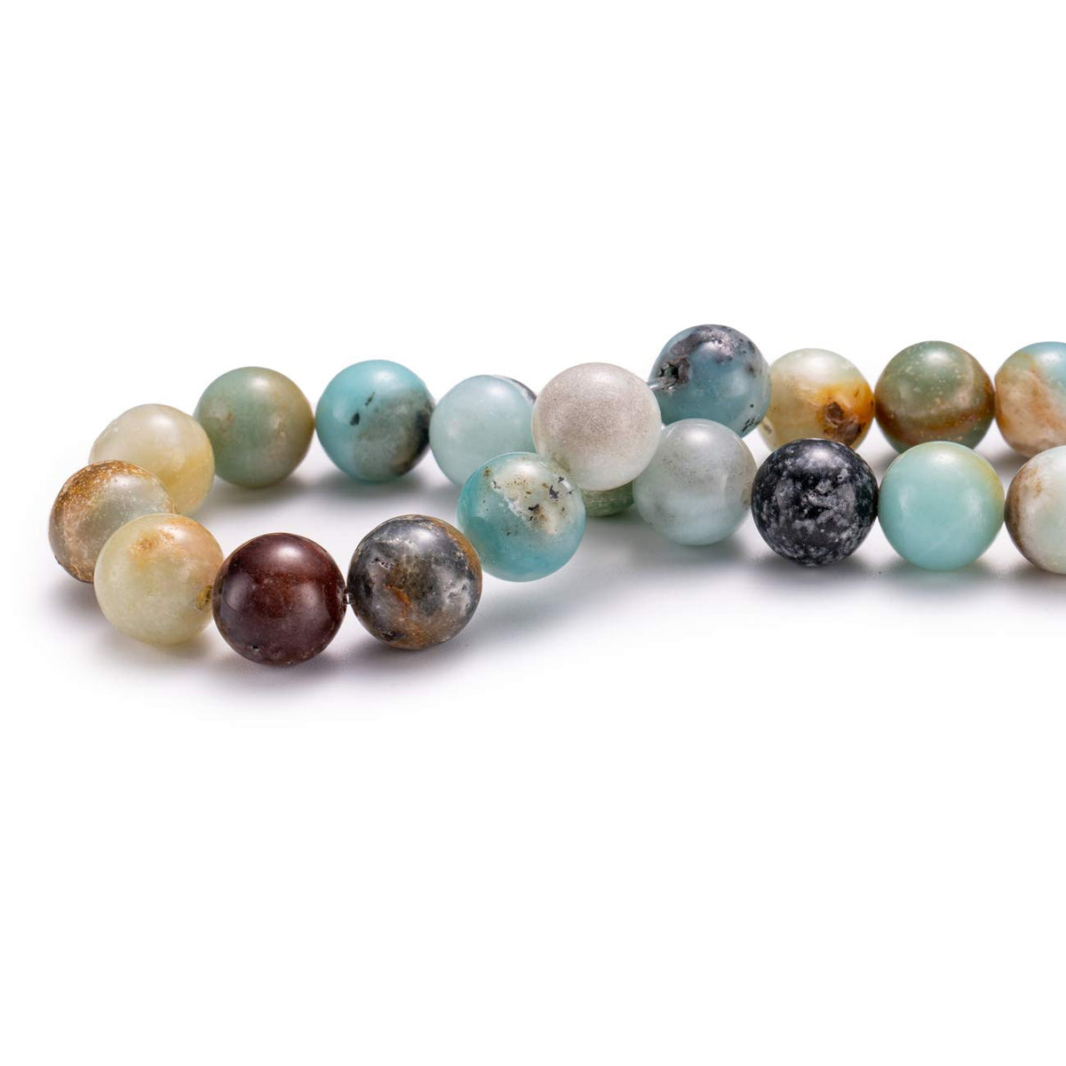 BEADIA Natural Amazonite Jade Stone Round Loose Semi Gemstone Beads for Jewelry Making 6MM 61PCS