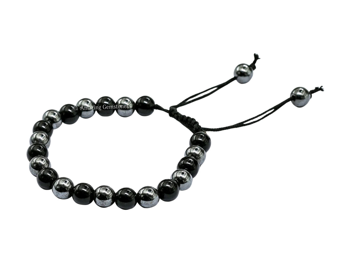 Amazing Gemstone Bracelet for Lymphatic Drainage - Black Obsidian Hematite Bracelet Set for Men Women Healing Calming Anxiety Stress Relief Gifts Pulseras Para Hombres Mujer Stocking Stuffers
